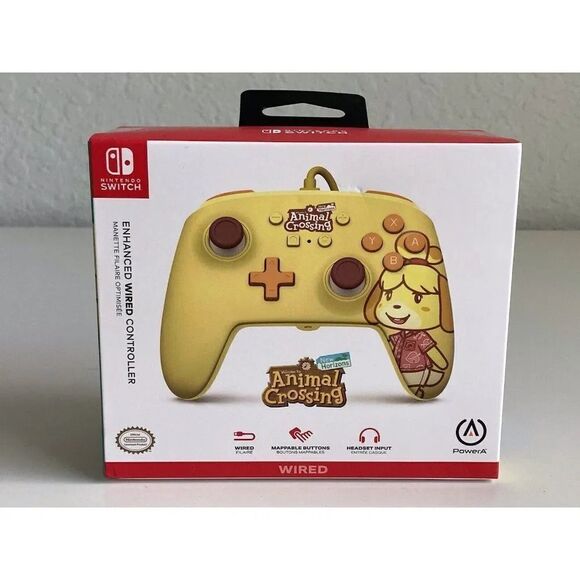 Power A Enhanced Wired Controller Nintendo Switch Animal Crossing Isabelle NEW - Picture 1 of 8